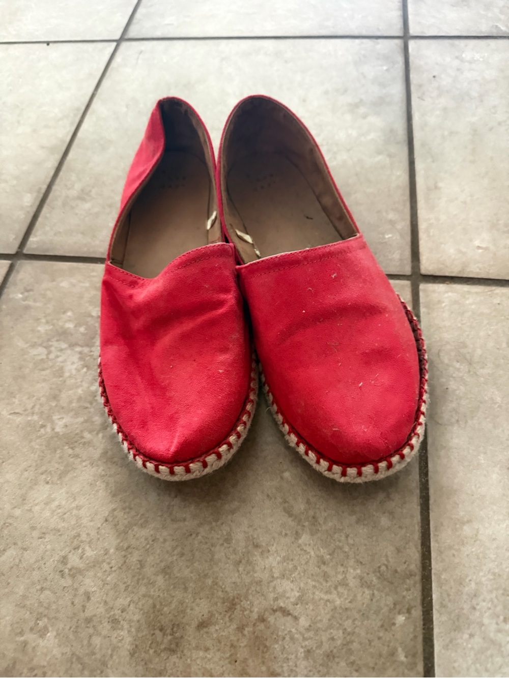 DONNI. Red Canvas Espadrille Flats